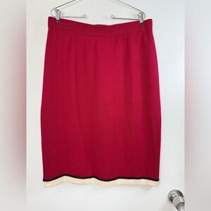 St. John collection Marie Gray pink, cream and black Santana knit skirt 16